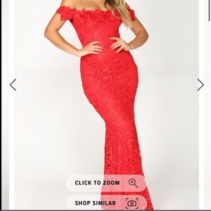 Fashion nova red lace dress